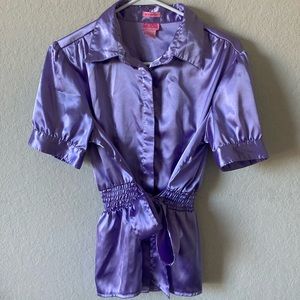 She’s Cool | Purple silk shirt